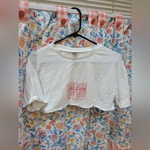 Shein cropped "take care" top